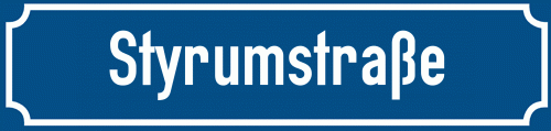 Straßenschild Styrumstraße