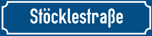 Straßenschild Stöcklestraße
