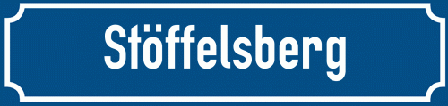 Straßenschild Stöffelsberg