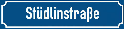Straßenschild Stüdlinstraße zum kostenlosen Download