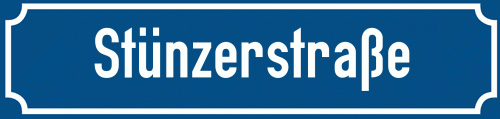 Straßenschild Stünzerstraße