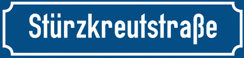 Straßenschild Stürzkreutstraße zum kostenlosen Download