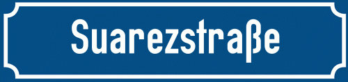 Straßenschild Suarezstraße