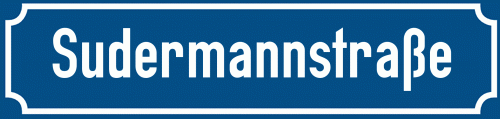 Straßenschild Sudermannstraße