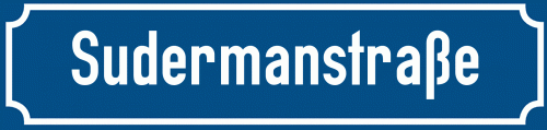 Straßenschild Sudermanstraße