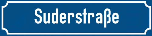 Straßenschild Suderstraße