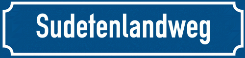 Straßenschild Sudetenlandweg