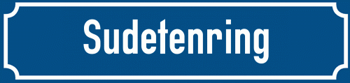 Straßenschild Sudetenring zum kostenlosen Download