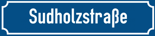 Straßenschild Sudholzstraße