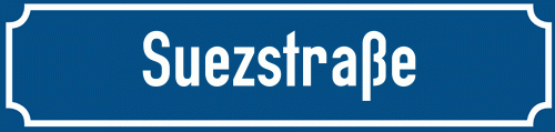 Straßenschild Suezstraße