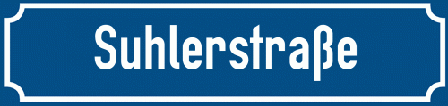 Straßenschild Suhlerstraße zum kostenlosen Download