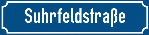 Straßenschild Suhrfeldstraße zum kostenlosen Download