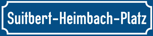 Straßenschild Suitbert-Heimbach-Platz