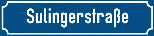 Straßenschild Sulingerstraße