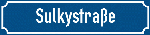 Straßenschild Sulkystraße
