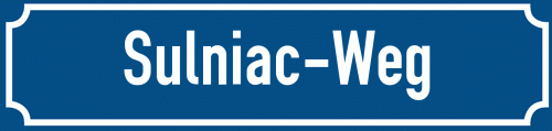 Straßenschild Sulniac-Weg