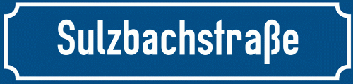 Straßenschild Sulzbachstraße zum kostenlosen Download
