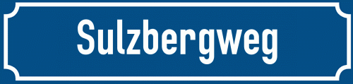 Straßenschild Sulzbergweg zum kostenlosen Download
