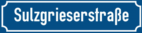 Straßenschild Sulzgrieserstraße zum kostenlosen Download