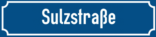 Straßenschild Sulzstraße