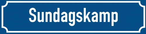 Straßenschild Sundagskamp