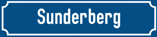 Straßenschild Sunderberg