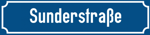 Straßenschild Sunderstraße