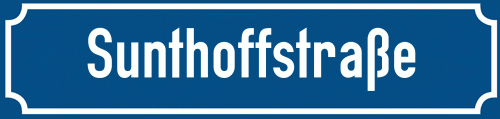 Straßenschild Sunthoffstraße zum kostenlosen Download