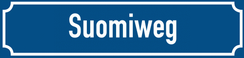 Straßenschild Suomiweg
