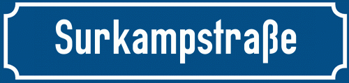 Straßenschild Surkampstraße zum kostenlosen Download