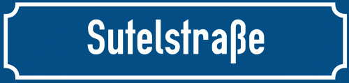 Straßenschild Sutelstraße zum kostenlosen Download