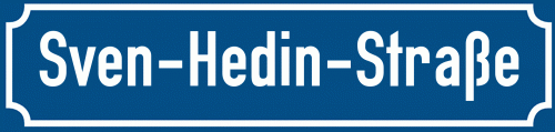 Straßenschild Sven-Hedin-Straße