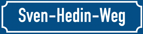 Straßenschild Sven-Hedin-Weg