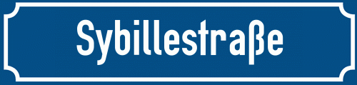 Straßenschild Sybillestraße zum kostenlosen Download