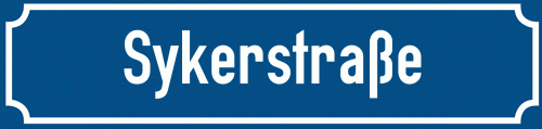 Straßenschild Sykerstraße