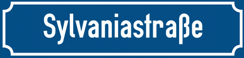 Straßenschild Sylvaniastraße