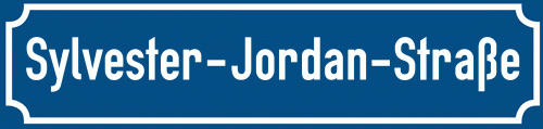 Straßenschild Sylvester-Jordan-Straße