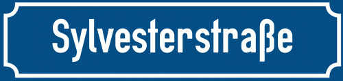 Straßenschild Sylvesterstraße zum kostenlosen Download