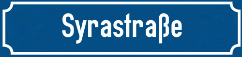 Straßenschild Syrastraße