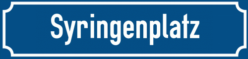 Straßenschild Syringenplatz zum kostenlosen Download
