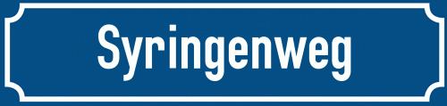 Straßenschild Syringenweg