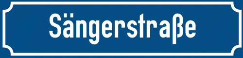 Straßenschild Sängerstraße