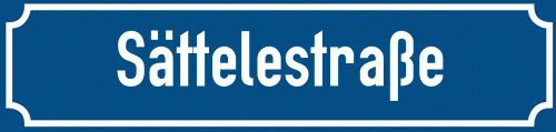 Straßenschild Sättelestraße