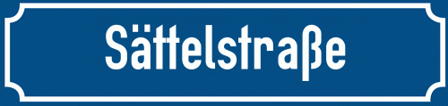 Straßenschild Sättelstraße