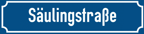 Straßenschild Säulingstraße zum kostenlosen Download