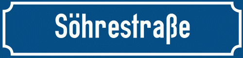 Straßenschild Söhrestraße zum kostenlosen Download