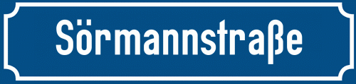 Straßenschild Sörmannstraße