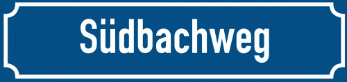 Straßenschild Südbachweg