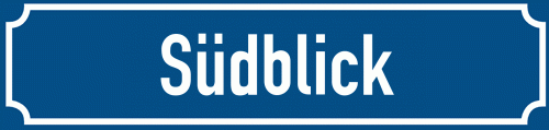 Straßenschild Südblick zum kostenlosen Download