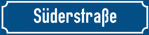 Straßenschild Süderstraße